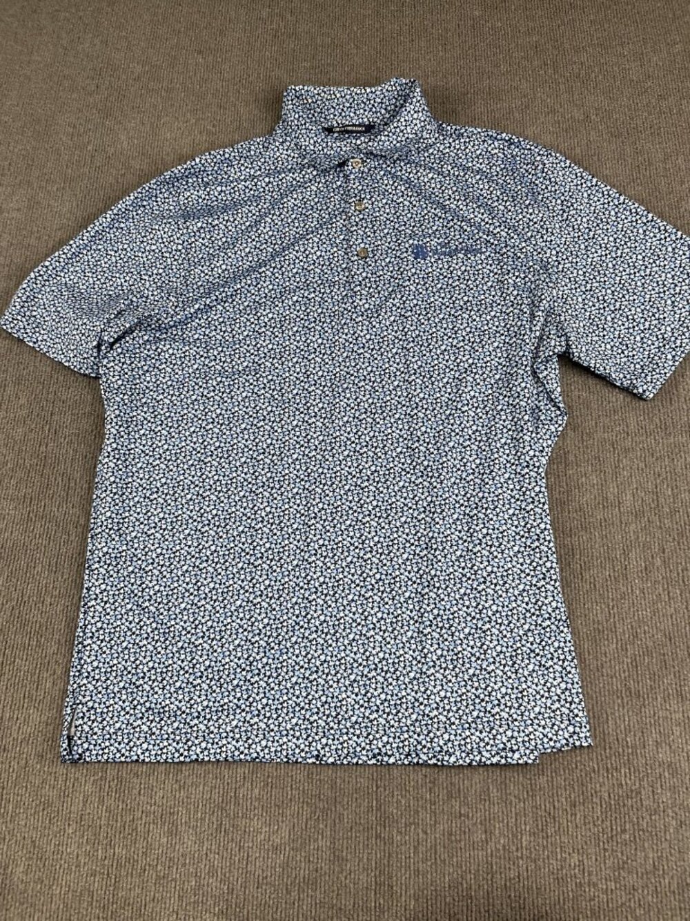 Cutter & Buck Mens Blue Floral Polo Shirt Embroidered Logo 2XL